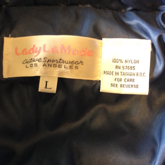 Vintage Lady La Mode Active Sportswear Blue Nylon Track Jacket Hood Waterproof - Picture 6 of 6